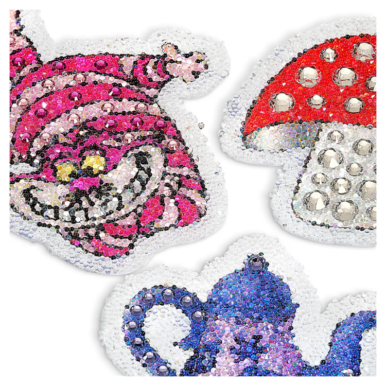 Alice in Wonderland removable stickers Cat, teapot, playing card and mushroom, Multicolored